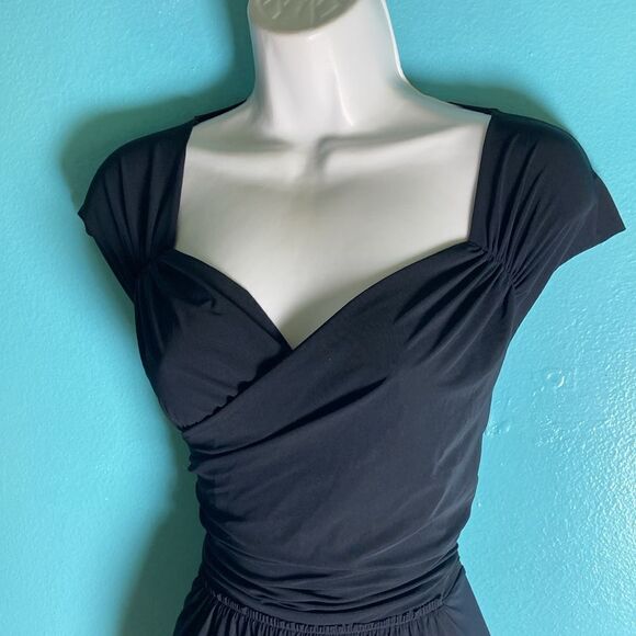 IRIE WASH Women’s Black Jersey Stretch Dress Size L Made in France Fits Size 8 - Picture 4 of 12
